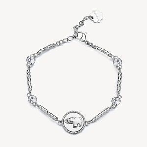 Brosway Italia Good Luck Chakra Silver Elephant Bracelet and Earrings Set